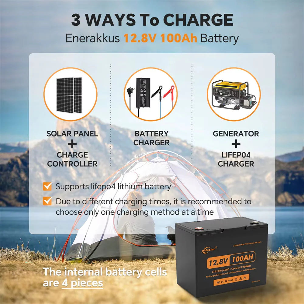 Jsdsolar LiFePO4 Battery 12V/24V 100Ah/200Ah 6000+ Cycles for Home Energy Storage